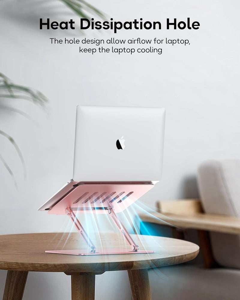 LOXP Adjustable Laptop Stand, Ergonomic Computer Stand for Desk, Aluminum Ventilated Colling Laptop Riser Holder Mount Compatible with MacBook Pro Air, HP, 10-15.6" All Laptops - Image 3